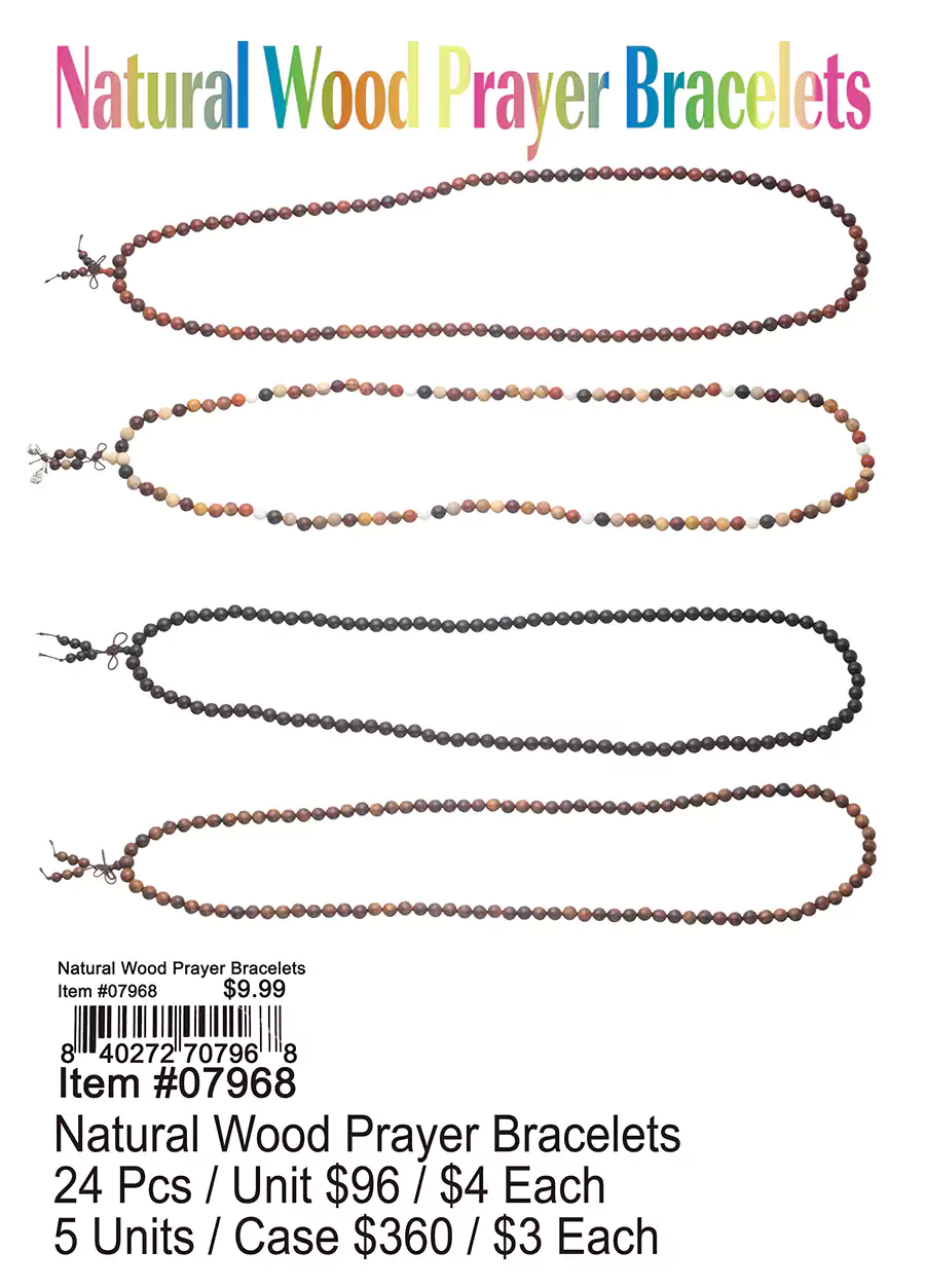 Natural Wood Prayer Bracelets